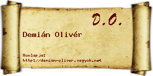 Demián Olivér névjegykártya